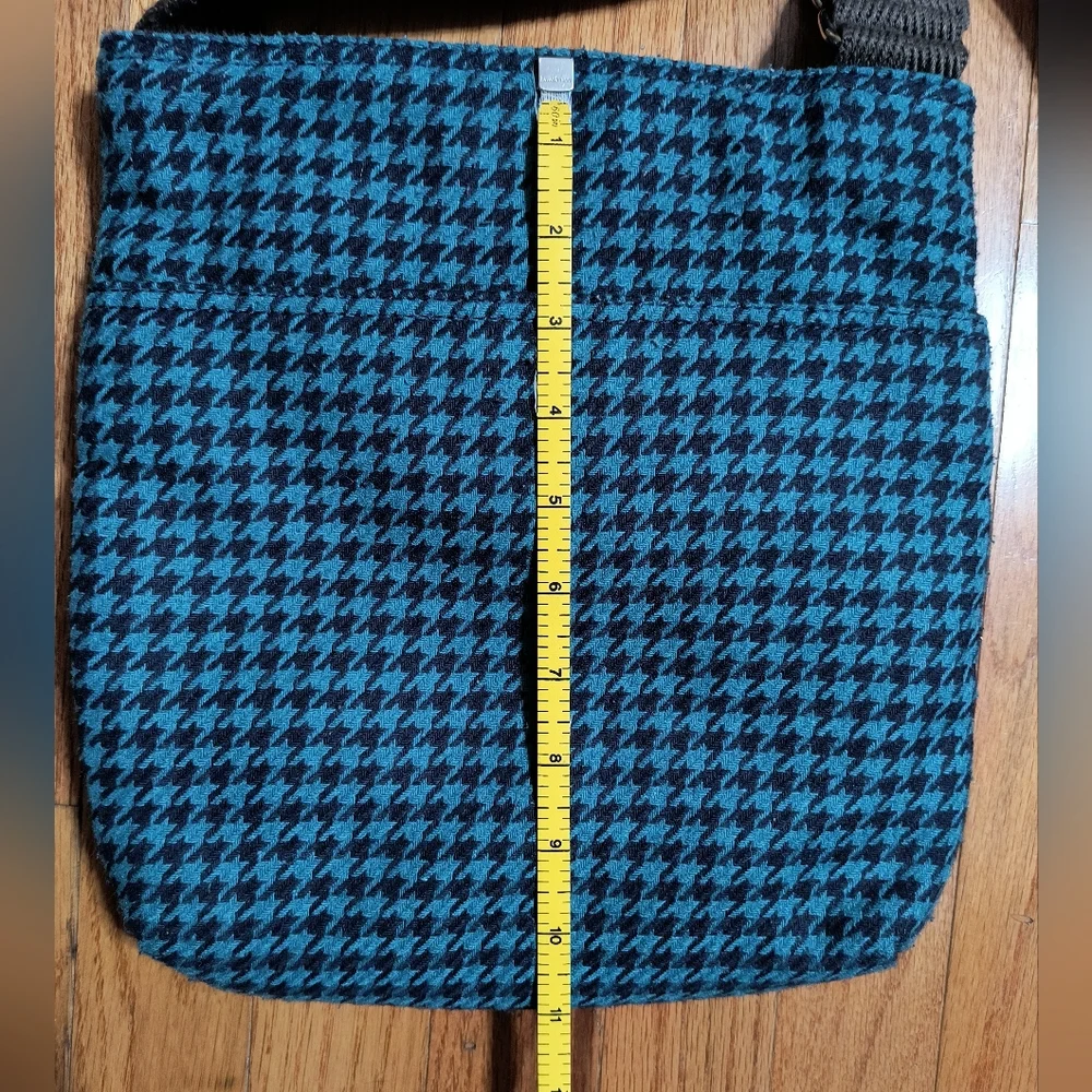 3/$10⭐ Thirty-One crossbody bag purse, blue/navy/brown hounds tooth - Picture 10 of 11